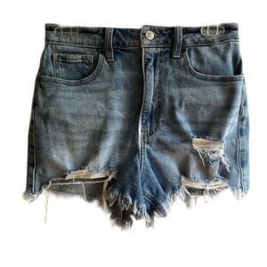 Hollister Ultra High Rise Mom Jean Shorts Size 3 26 Vintage Stretch Destroyed